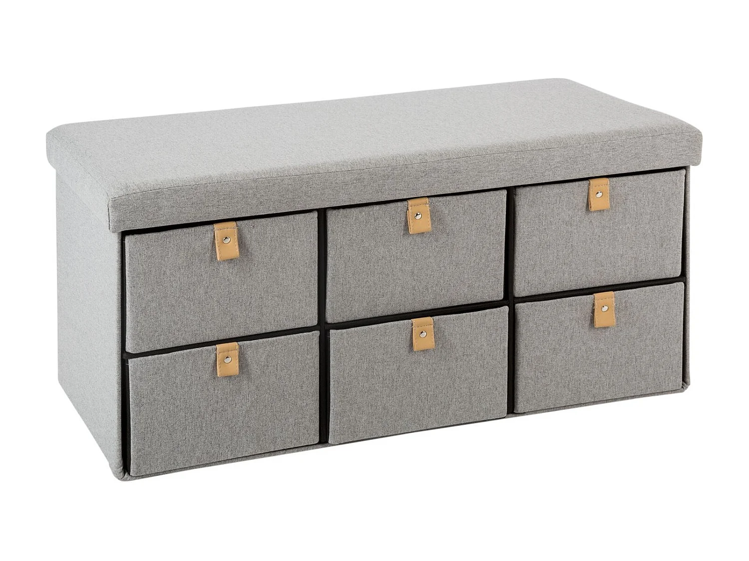 Banc d'entrée pliable Suède - L. 76 x H. 38 cm - Gris