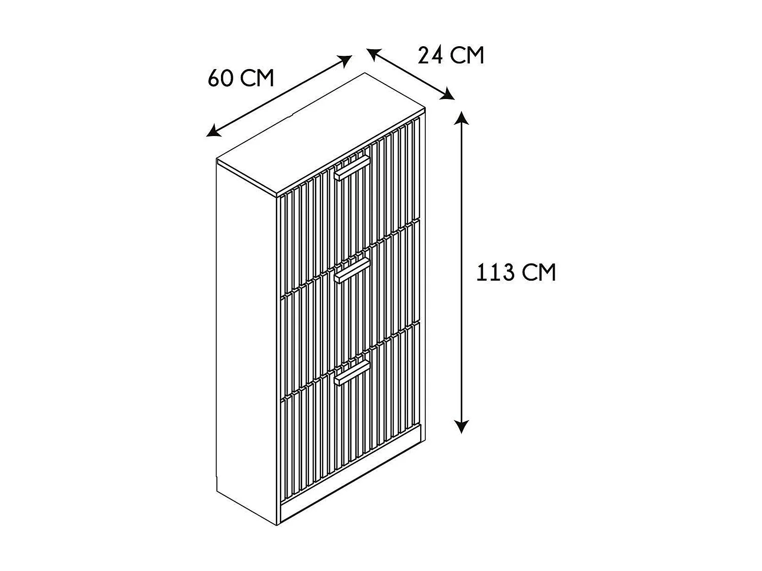 Meuble à chaussures avec 3 portes Saulk - Marron