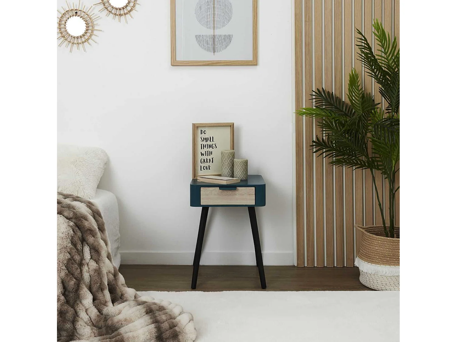 Table de chevet 1 tiroir en MDF