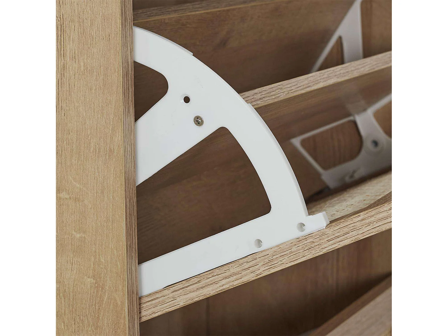 Meuble à chaussures 3 portes Bali en cannage - Marron