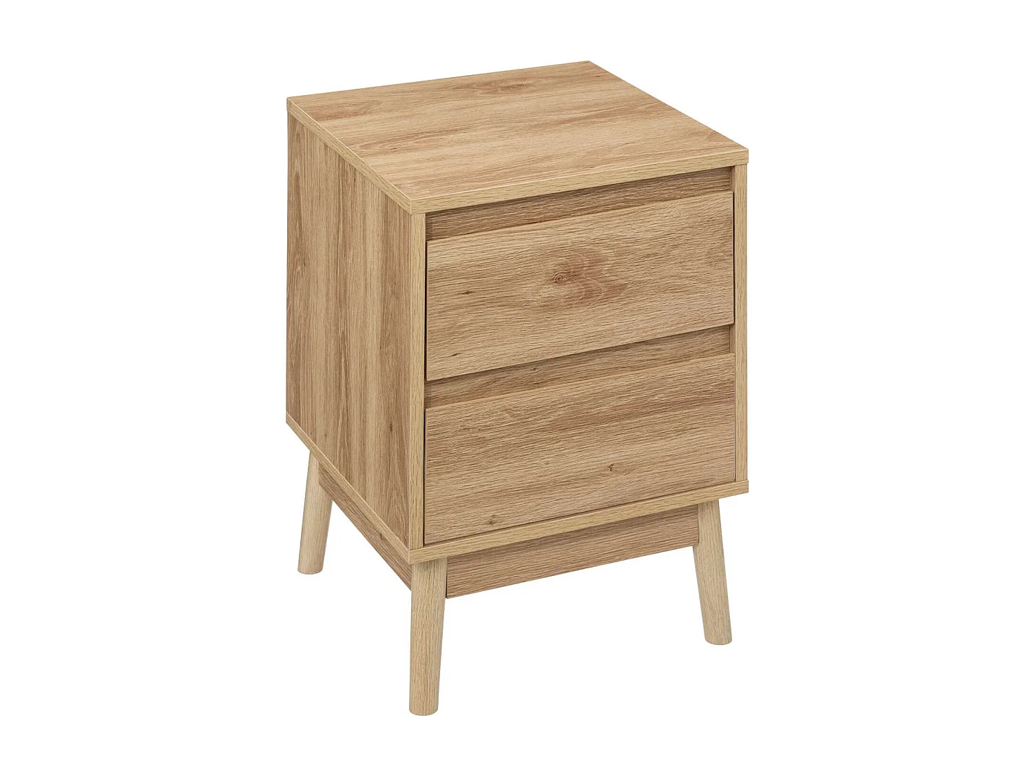 Table de chevet 2 tiroirs Liam en bois - Marron