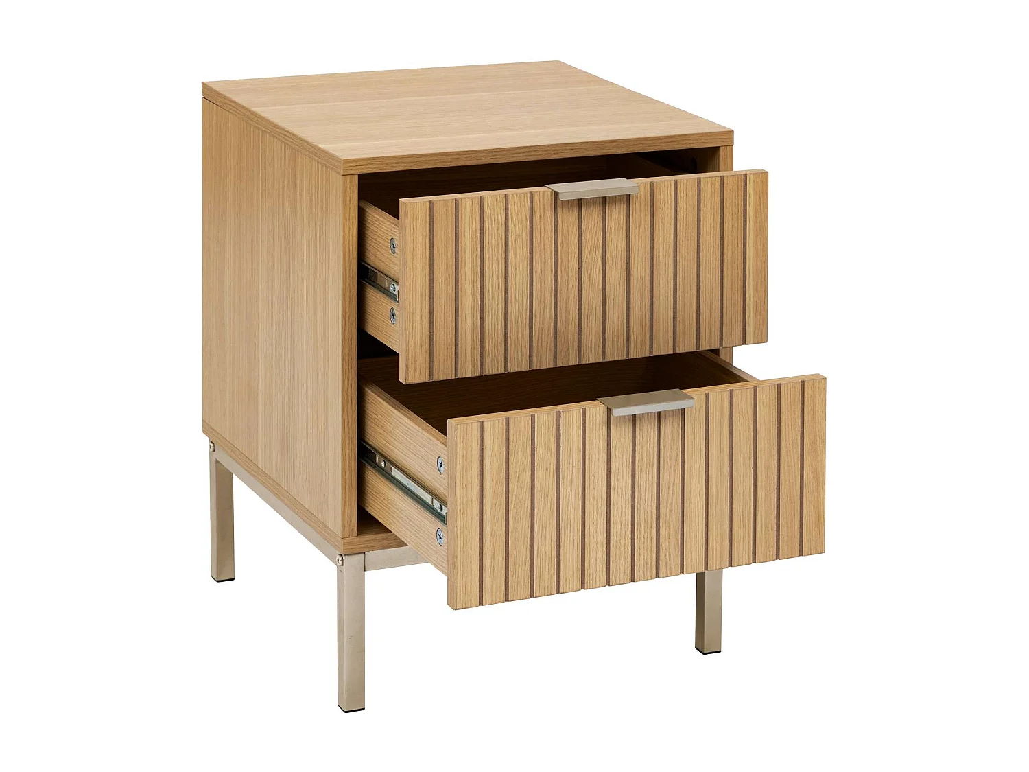 Table de chevet 2 tiroirs en bois TASSO - Marron