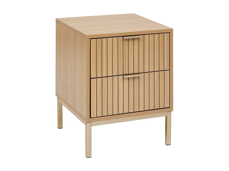 Table de chevet 2 tiroirs en bois TASSO - Marron