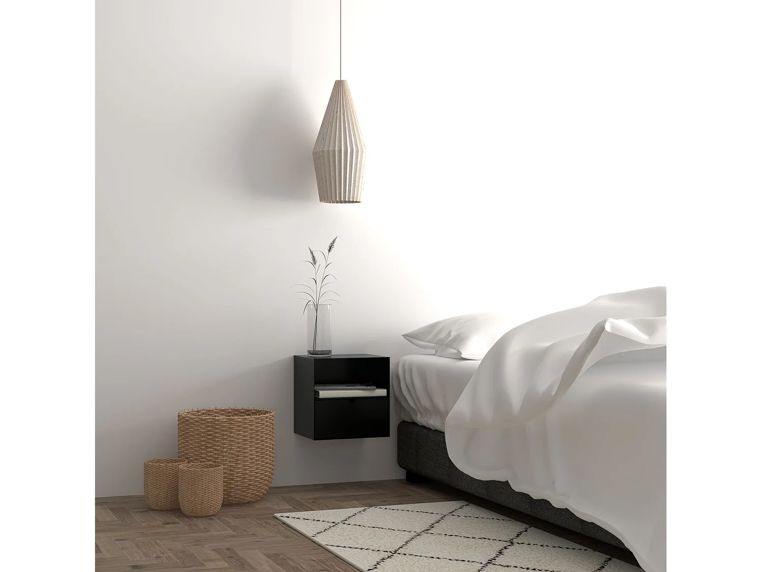 Table de chevet Juliette à suspendre avec 1 tiroir