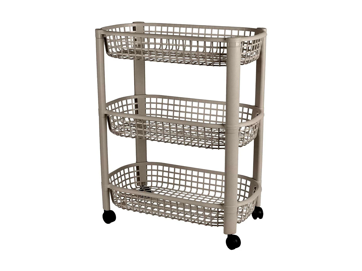 Desserte à roulettes 3 niveaux Liberty en plastique - Gris