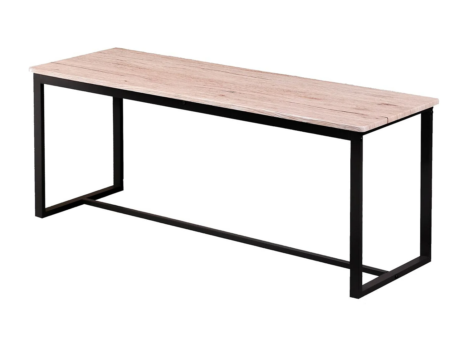 Banc d'intérieur Dock en MDF et Métal - H.45cm x L.120 cm - Beige et Noir