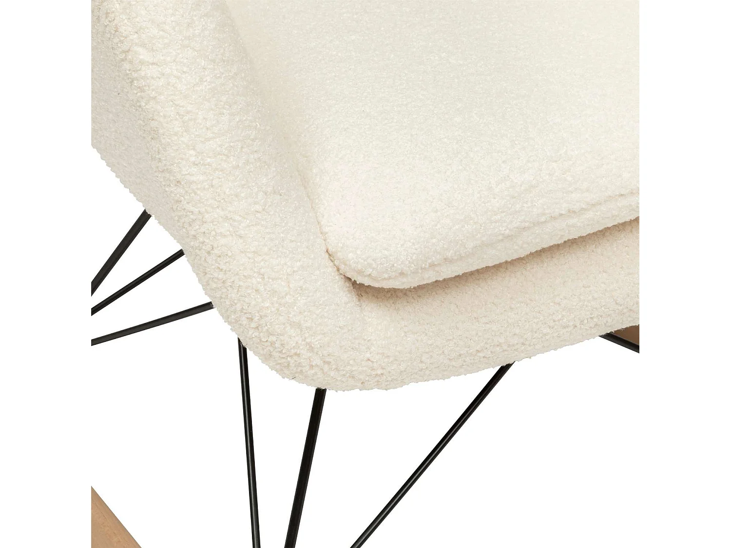 Fauteuil à bascule en bouclette OLMETO - Blanc