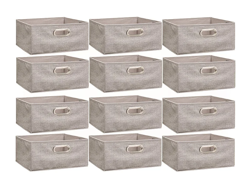 Lot de 12 Boites de rangement en tissu