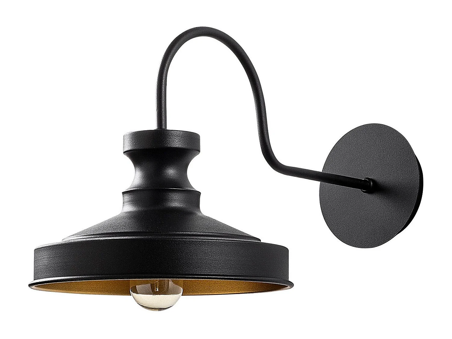 Applique murale dôme col de cygne Cardend Métal Noir