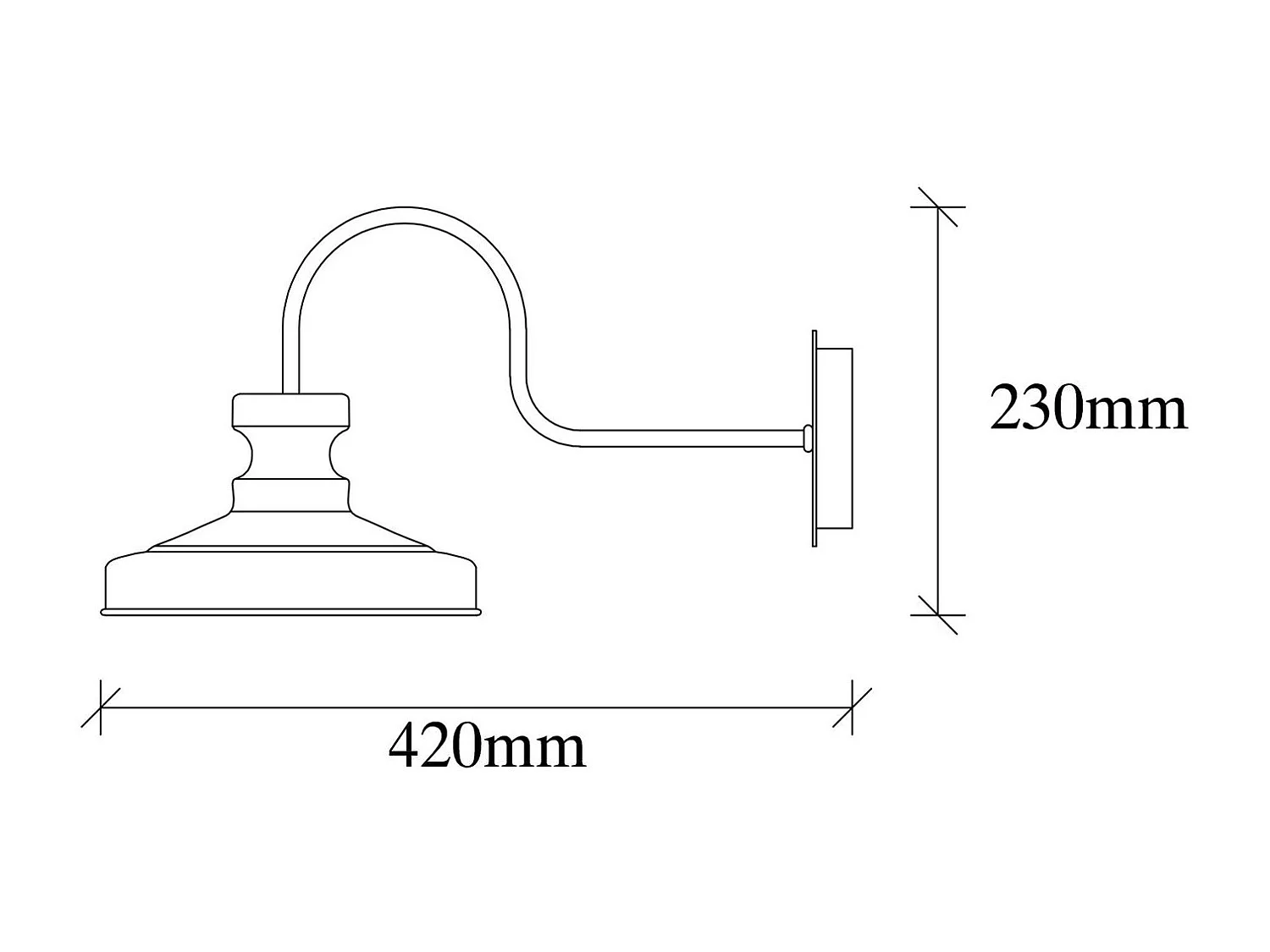 Applique d'intérieur Vintage - Diam. 22 cm - Noire