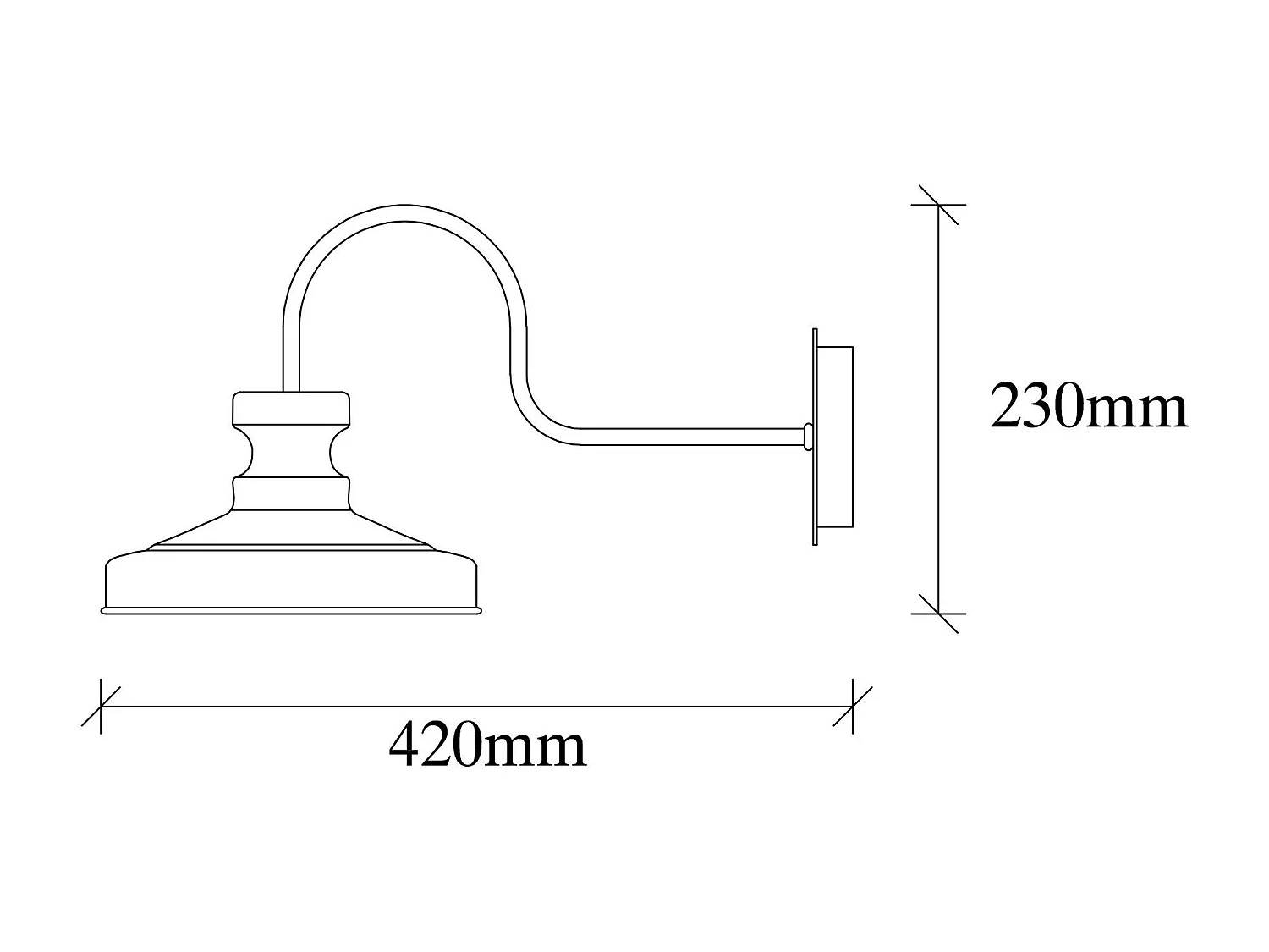 Applique d'intérieur Vintage - Diam. 22 cm - Noire