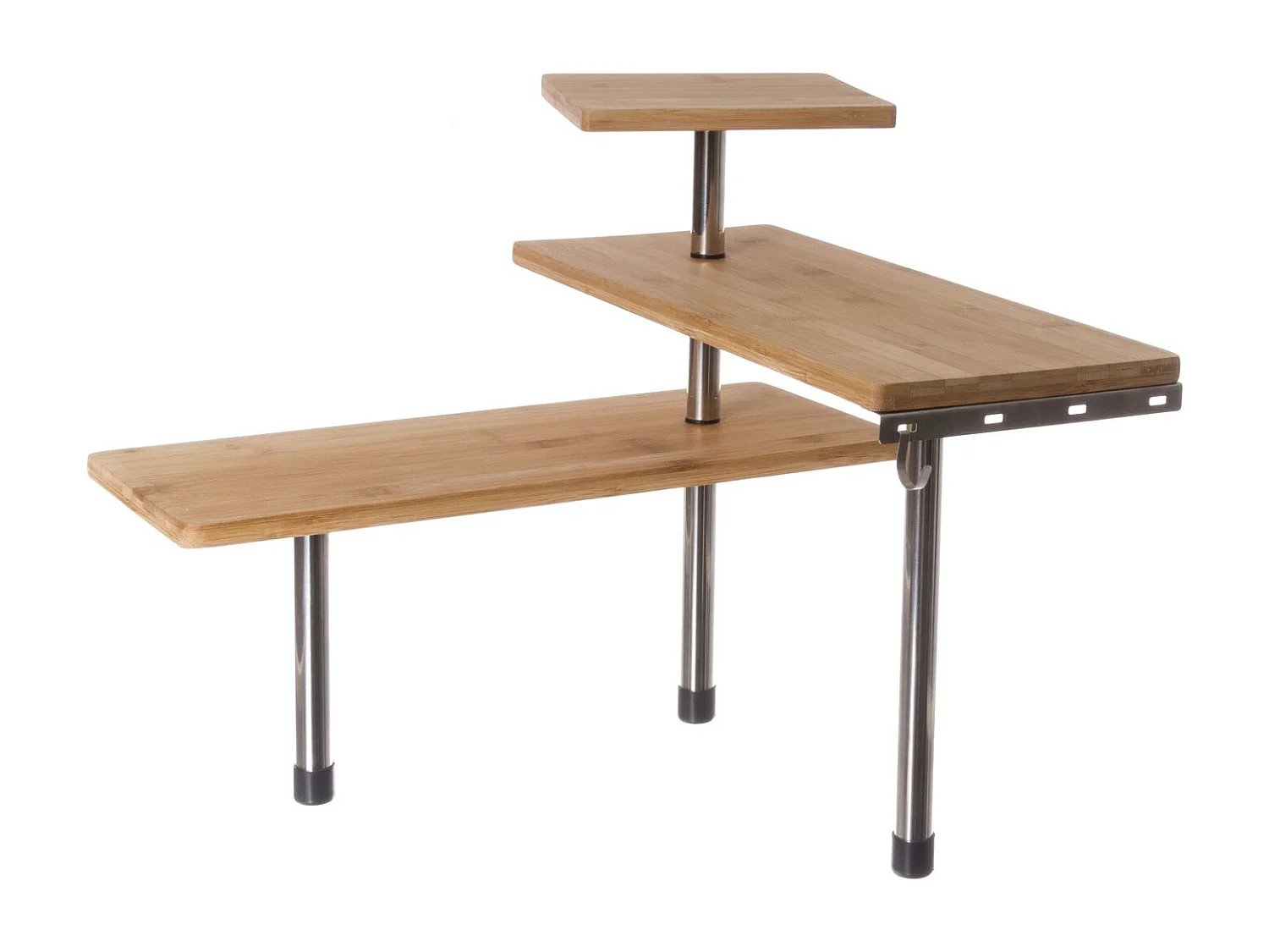 Etagère d'angle de cuisine en bambou - 43 x 39 cm - Beige