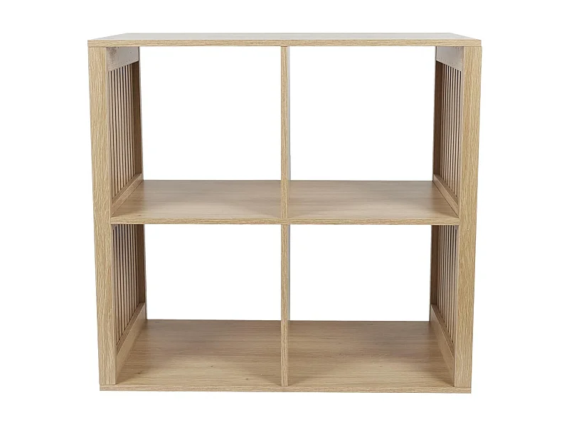 Etagère de rangement 4 cases Saulk - Marron