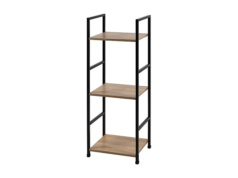 Etagère droite échelle 3 niveaux Colorado H.48 en Métal et MDF - Beige et Noir