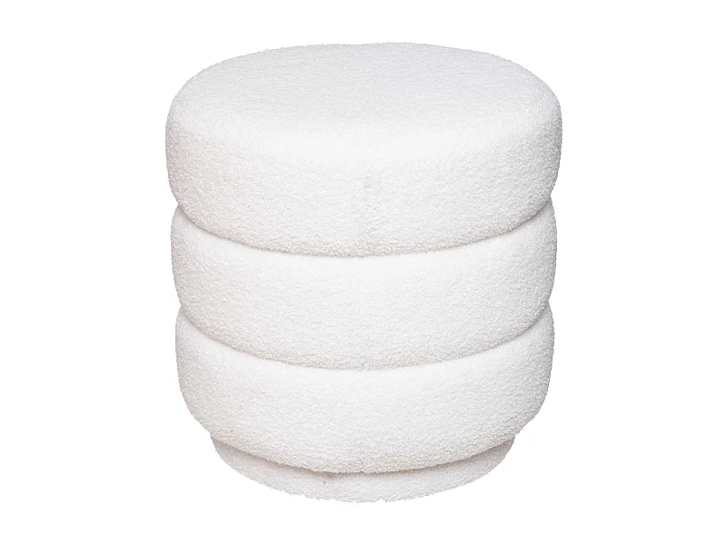 Pouf en bouclette KEMI - Blanc