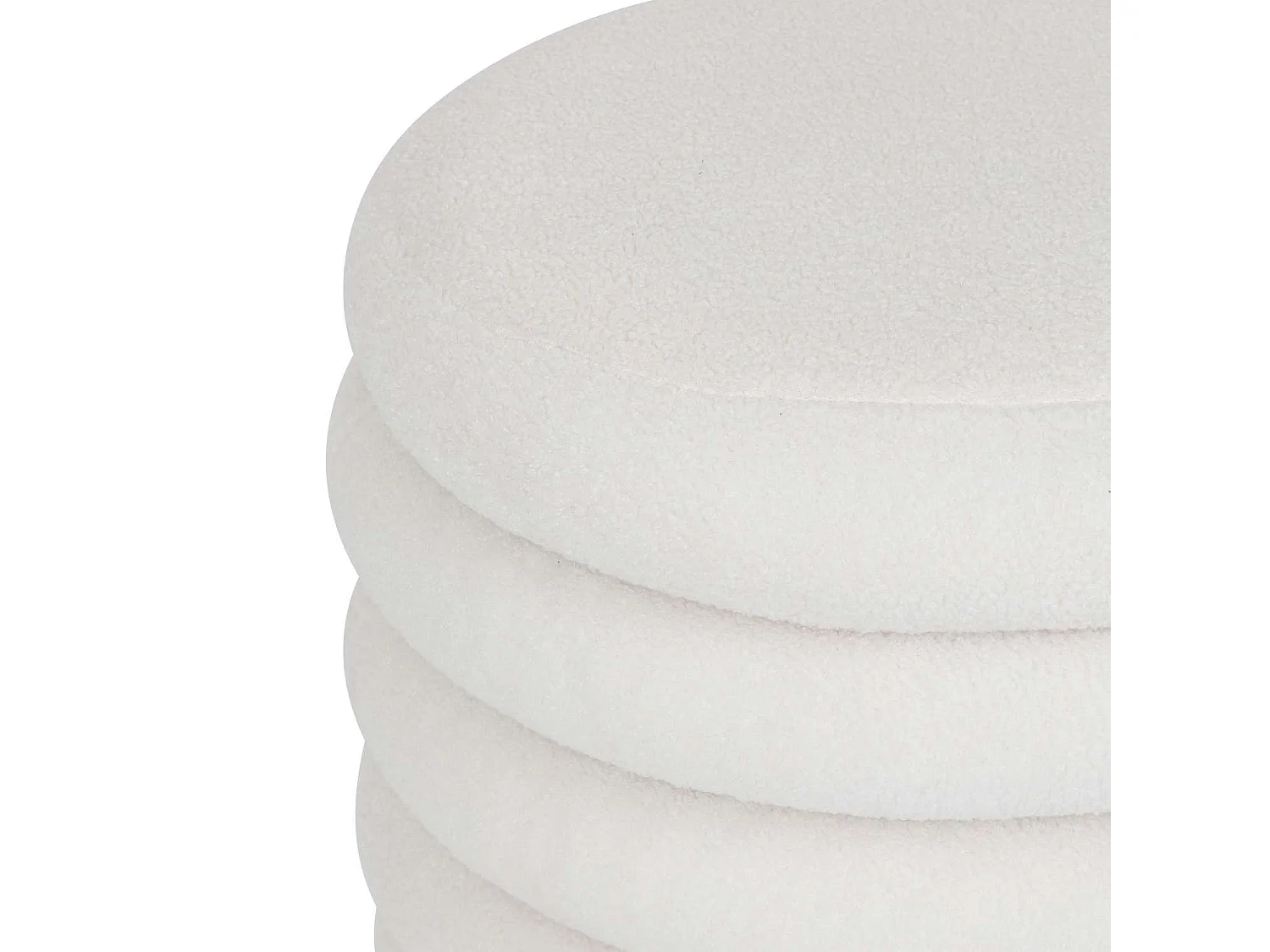 Pouf de rangement en bouclette GUILIA - Blanc