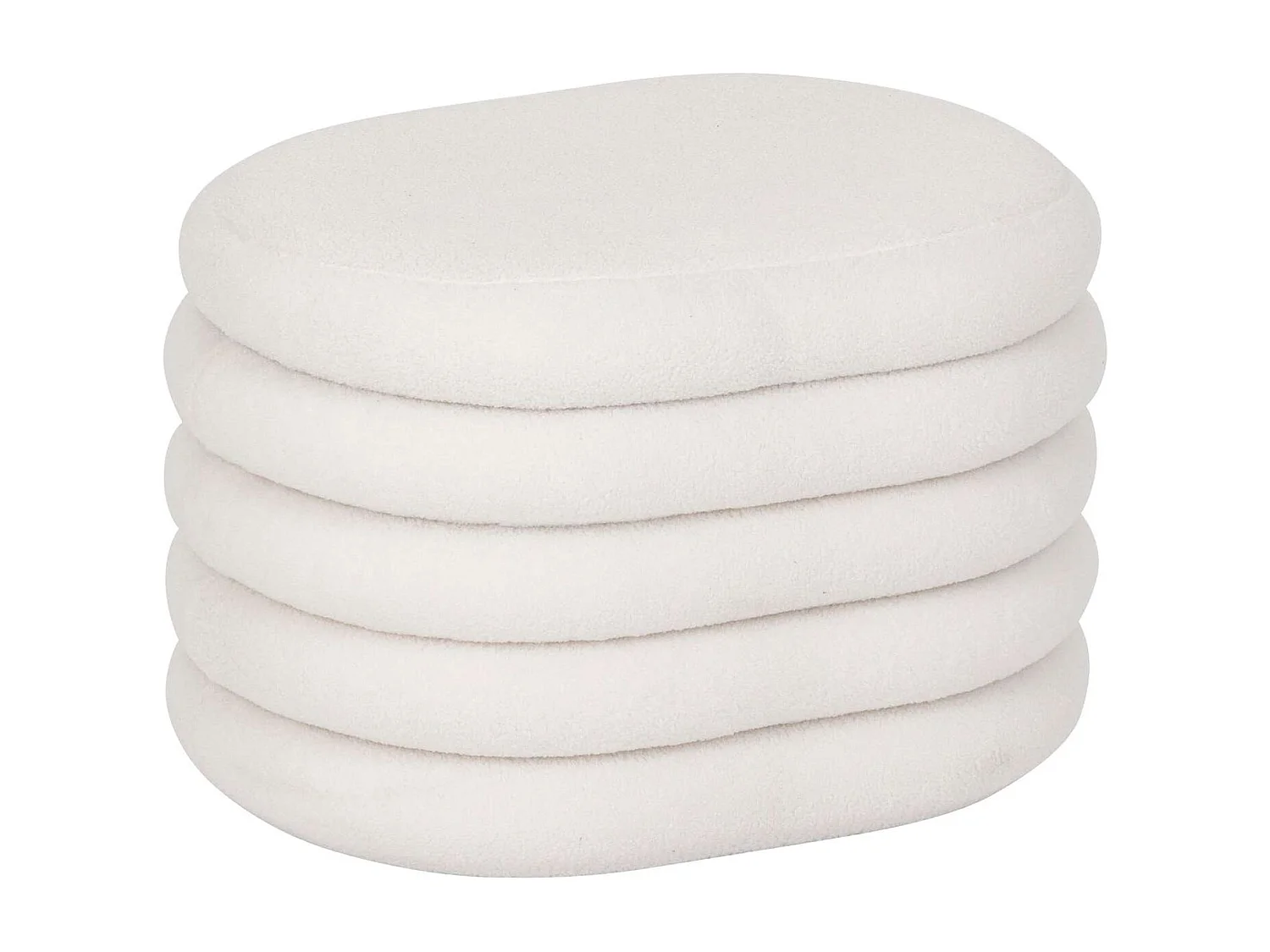 Pouf de rangement en bouclette GUILIA - Blanc