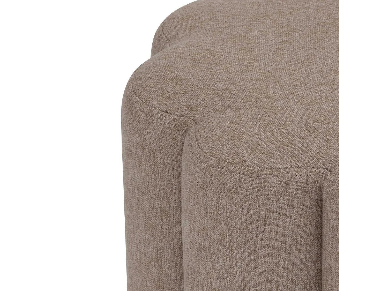 Pouf design floral en tissu - Beige
