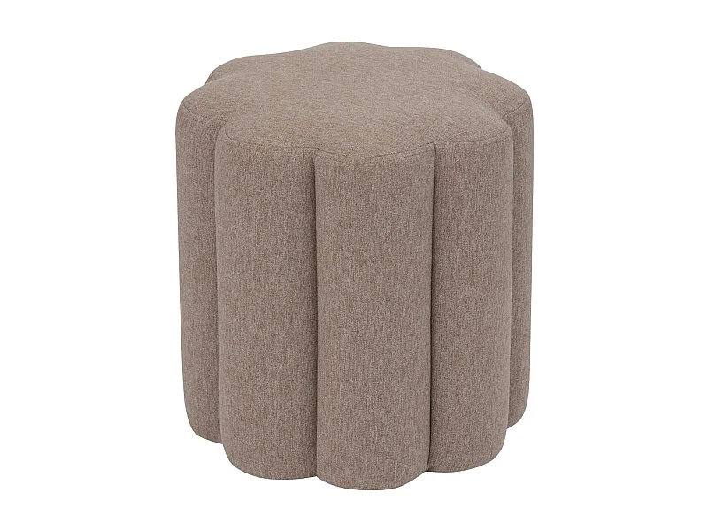Pouf design floral en tissu - Beige