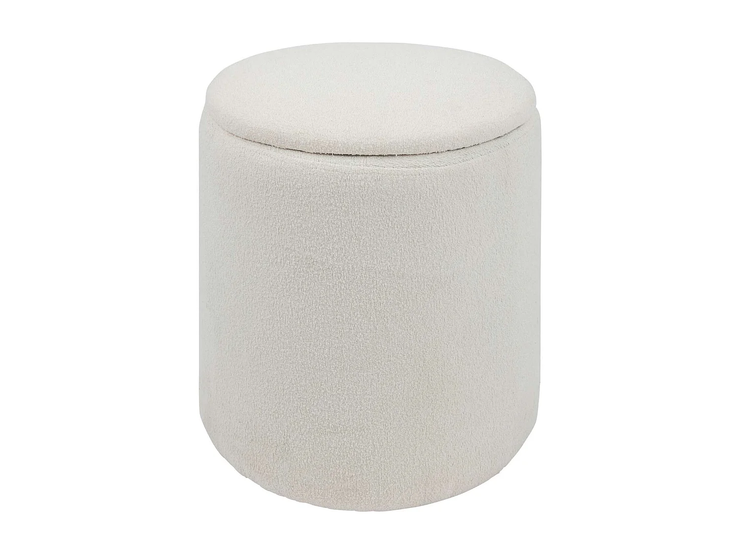 Pouf de rangement en bouclette - Blanc