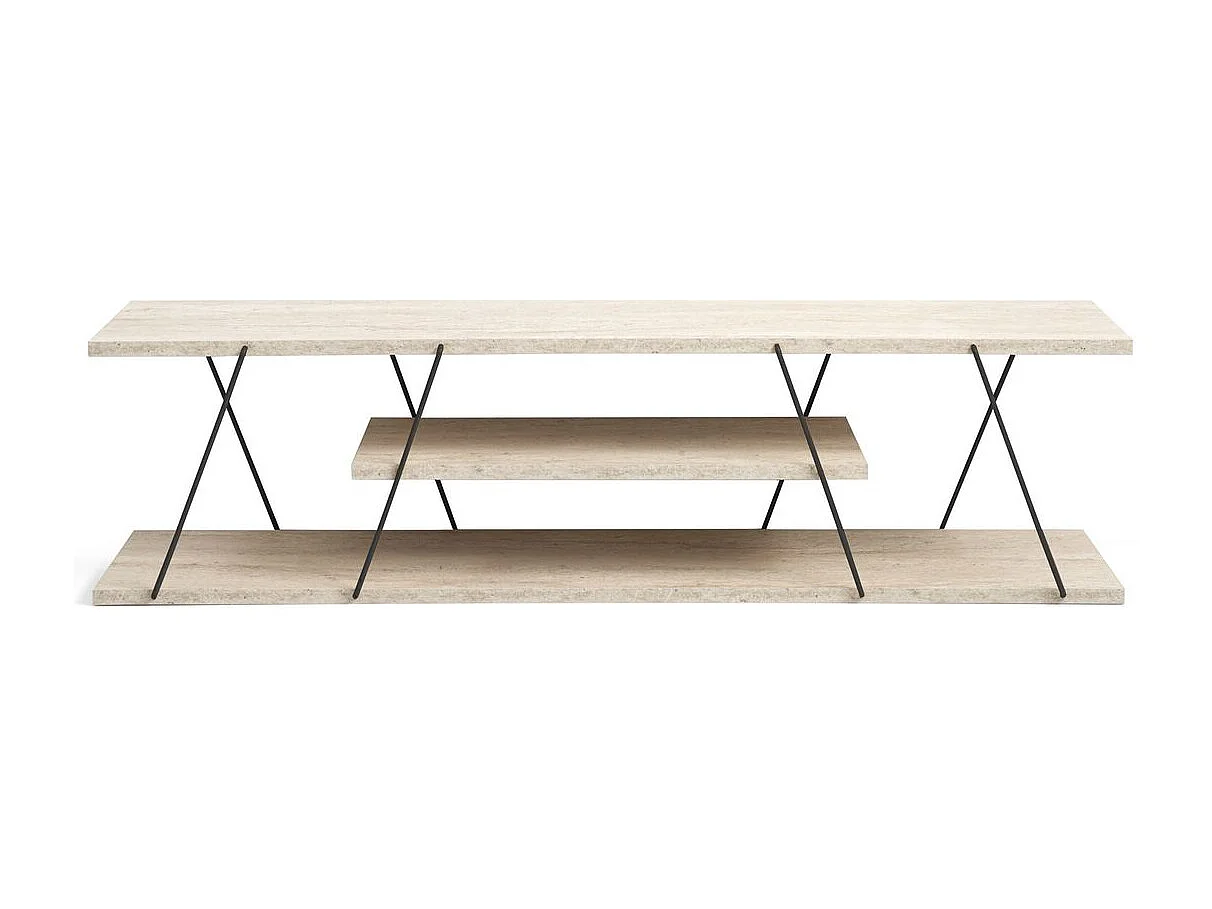 Meuble TV effet travertin CANAZ - Beige