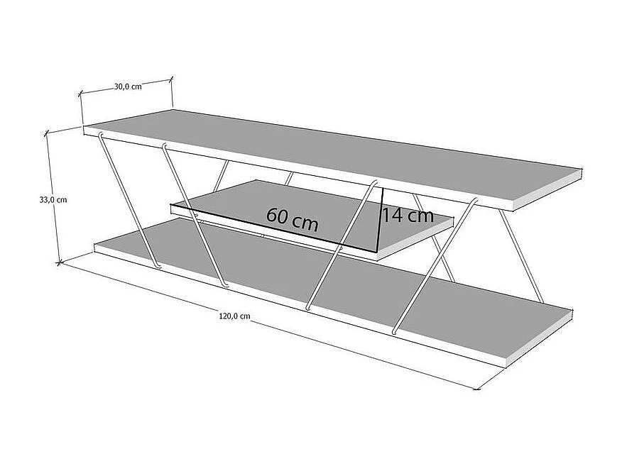 Meuble TV effet travertin CANAZ - Beige