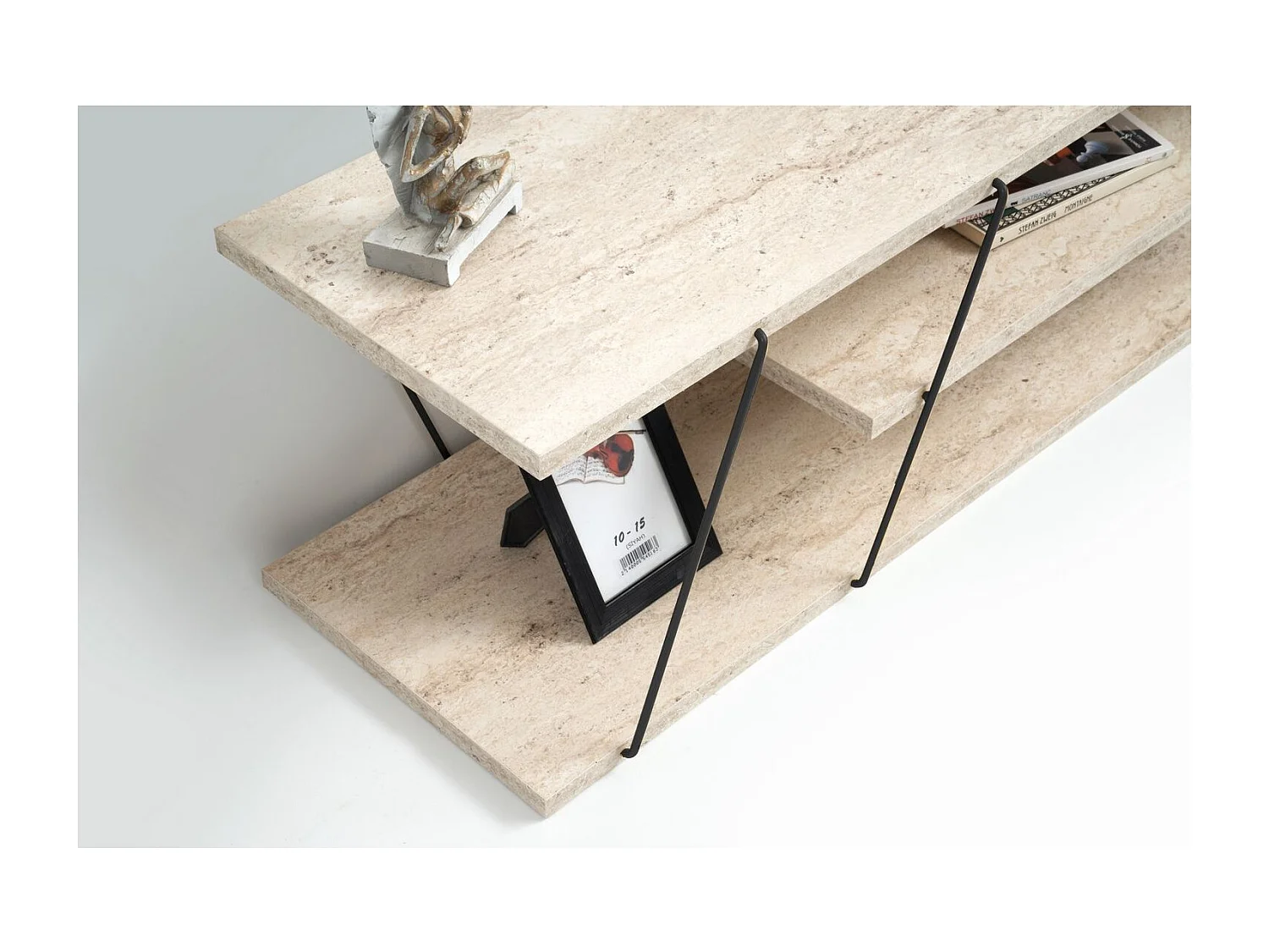 Meuble TV effet travertin CANAZ - Beige