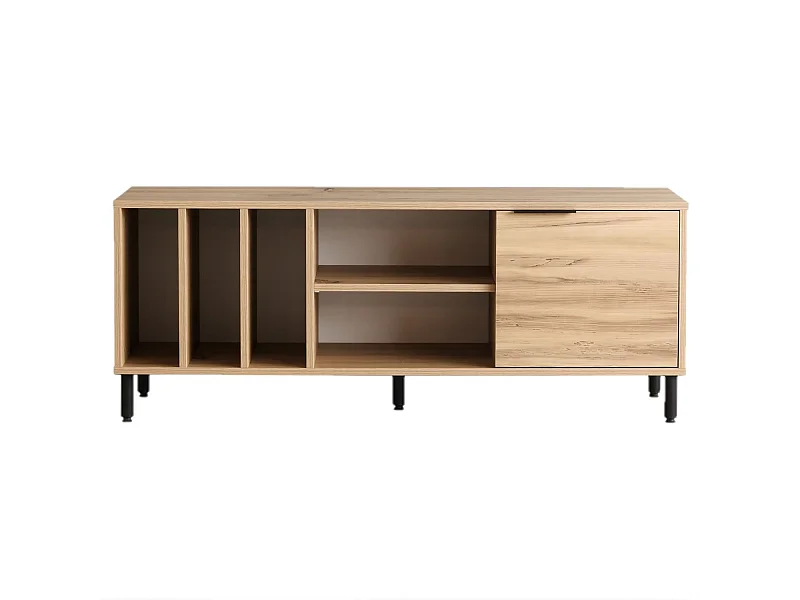 Meuble TV avec multi-rangements en panneaux de particules - Beige