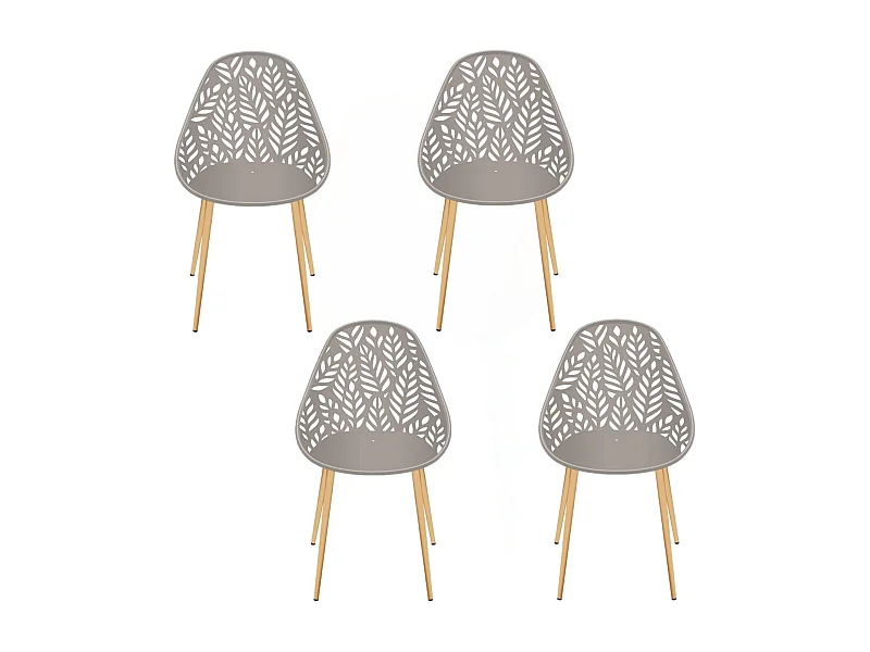 Lot de 4 chaises d'extérieur Calvi en polypropylène