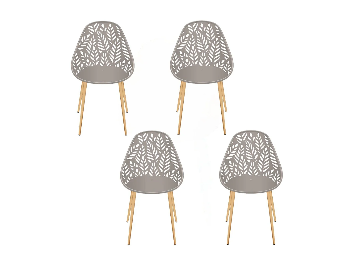 Lot de 4 chaises d'extérieur Calvi en polypropylène