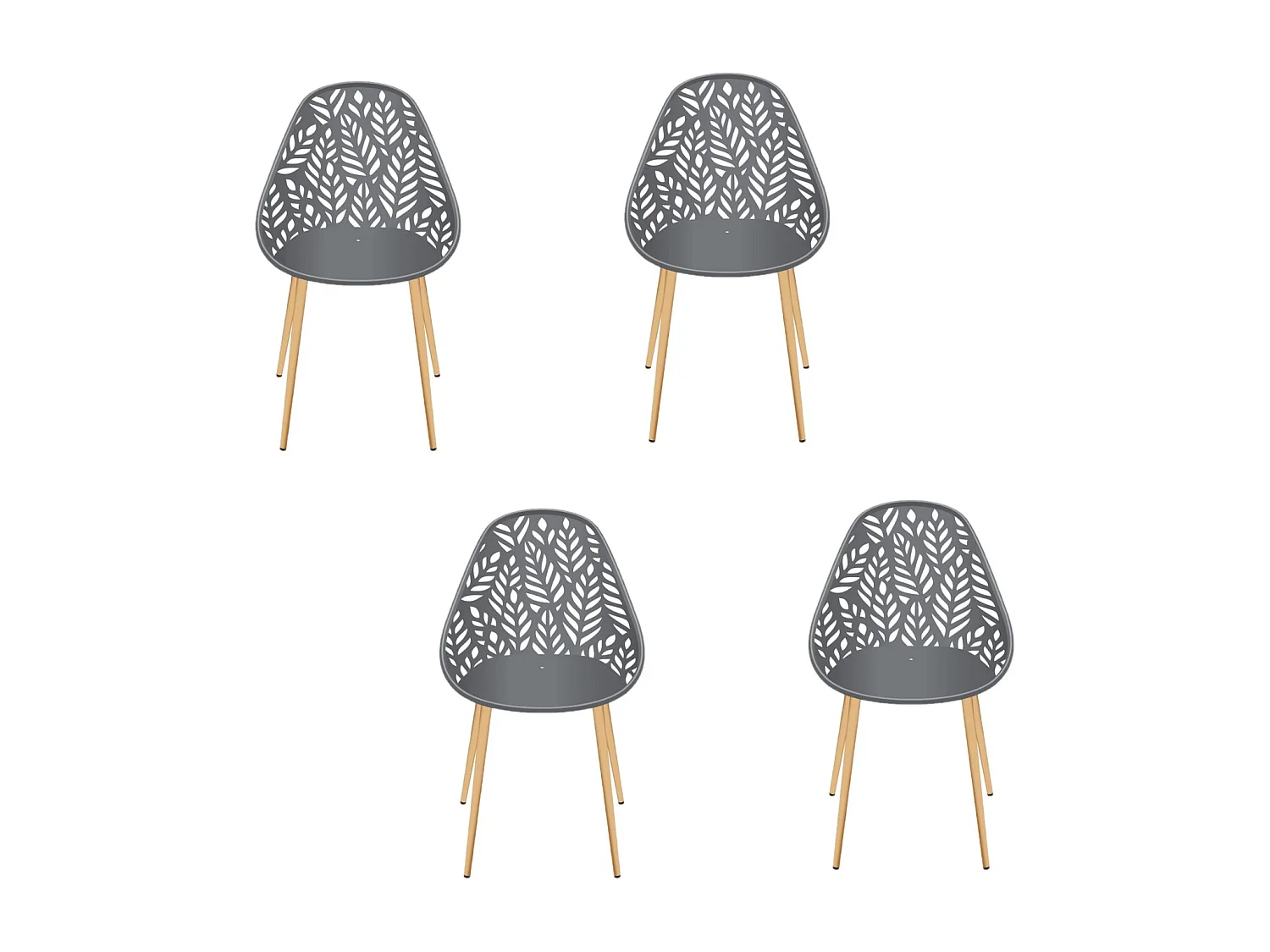 Lot de 4 chaises d'extérieur Calvi en polypropylène