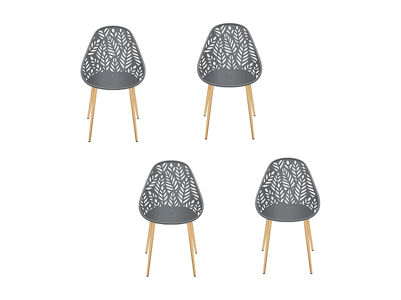 Lot de 4 chaises d'extérieur Calvi en polypropylène