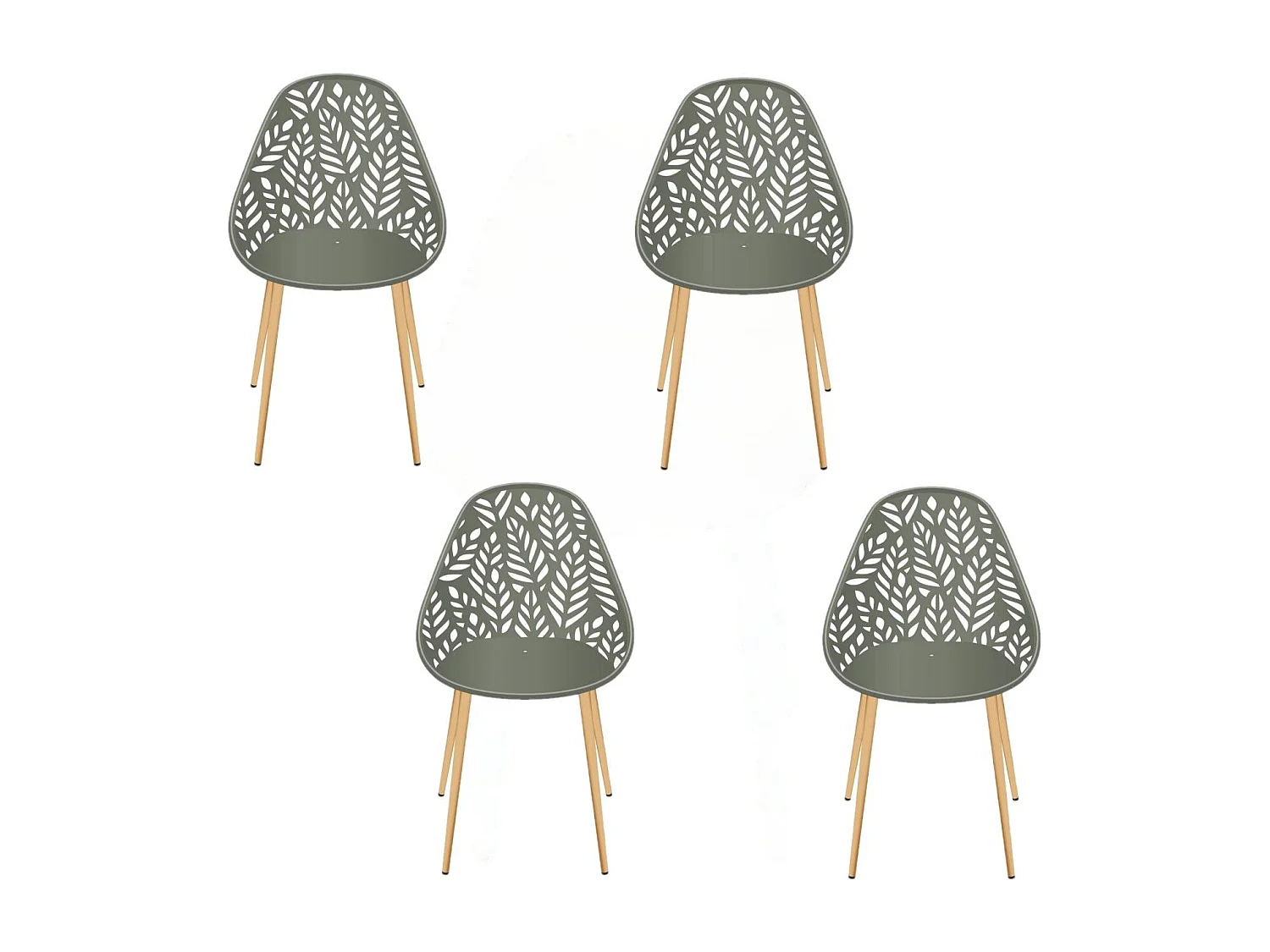 Lot de 4 chaises d'extérieur Calvi en polypropylène