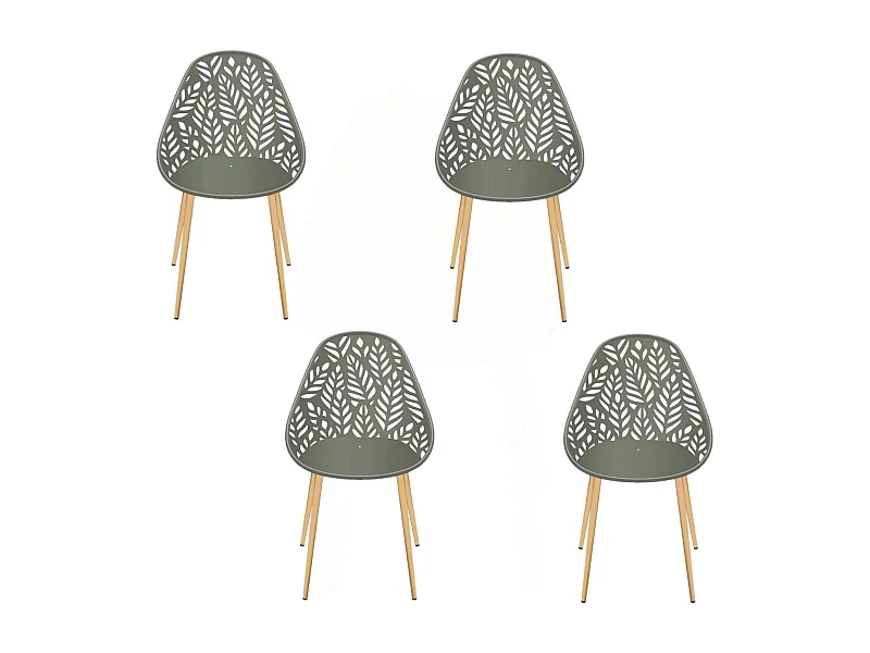 Lot de 4 chaises d'extérieur Calvi en polypropylène