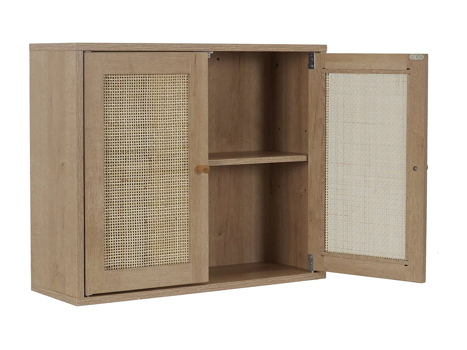 Armoire murale 2 portes Bali en cannage - Marron