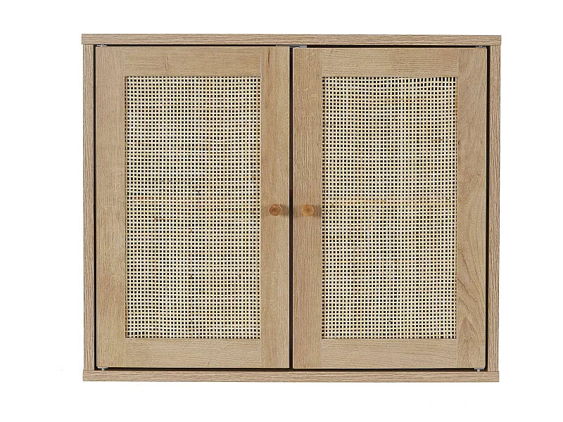 Armoire murale 2 portes Bali en cannage - Marron