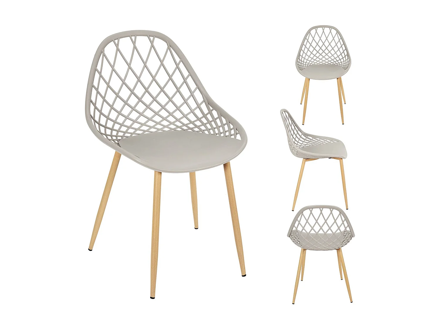 Lot de 4 chaises d'extérieur Malaga en polypropylène