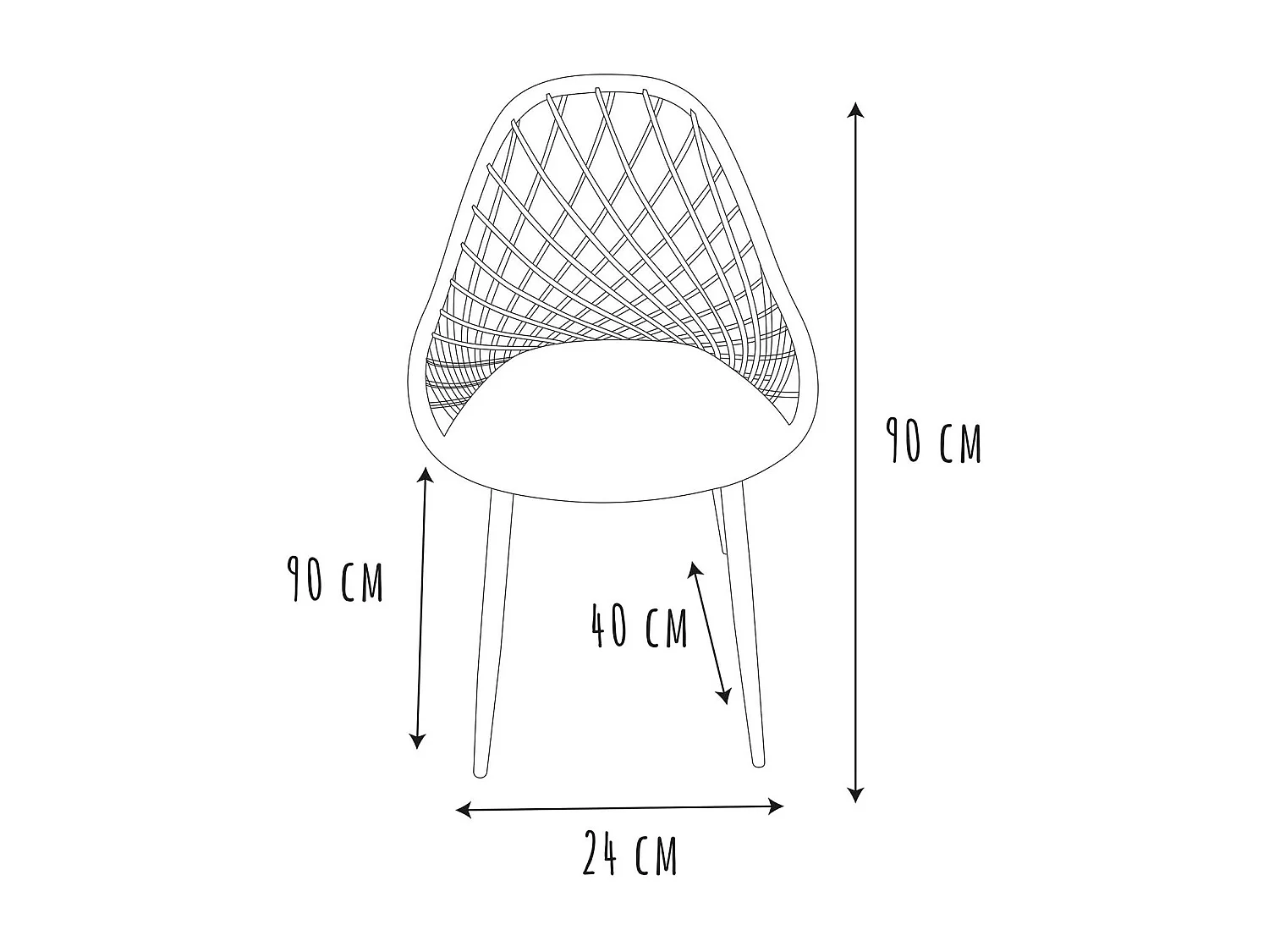 Lot de 4 chaises d'extérieur Malaga en polypropylène