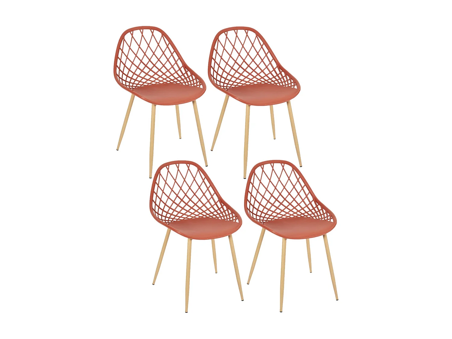 Lot de 4 chaises d'extérieur Malaga en polypropylène