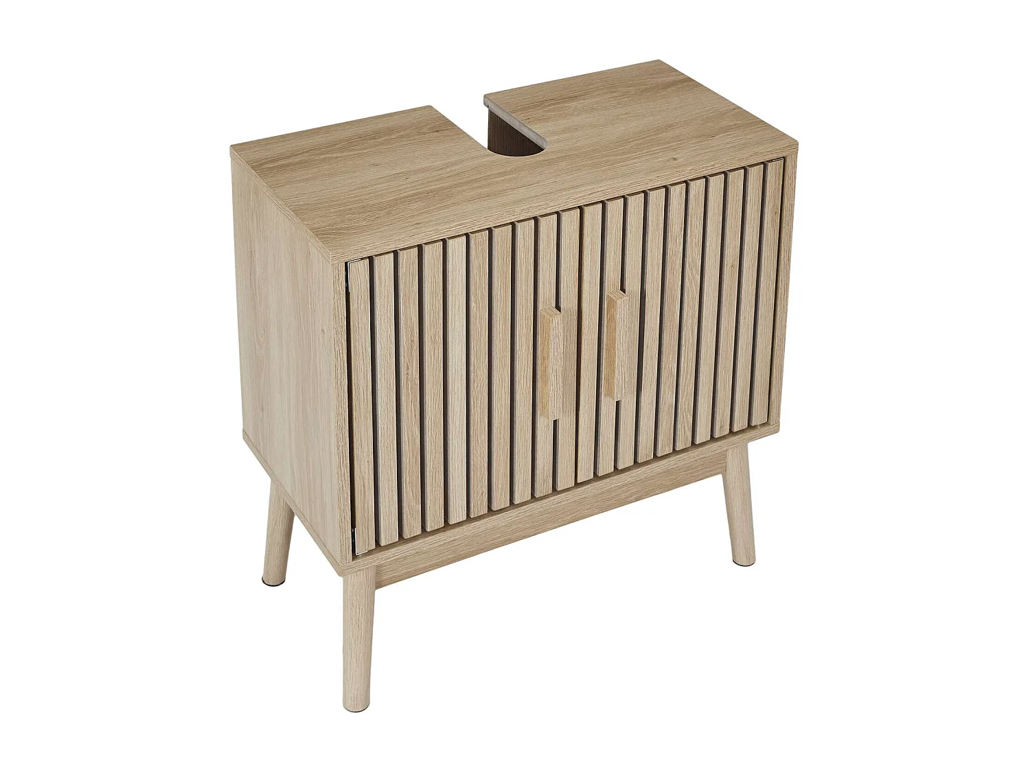 Meuble sous vasque 2 portes Saulk - Marron