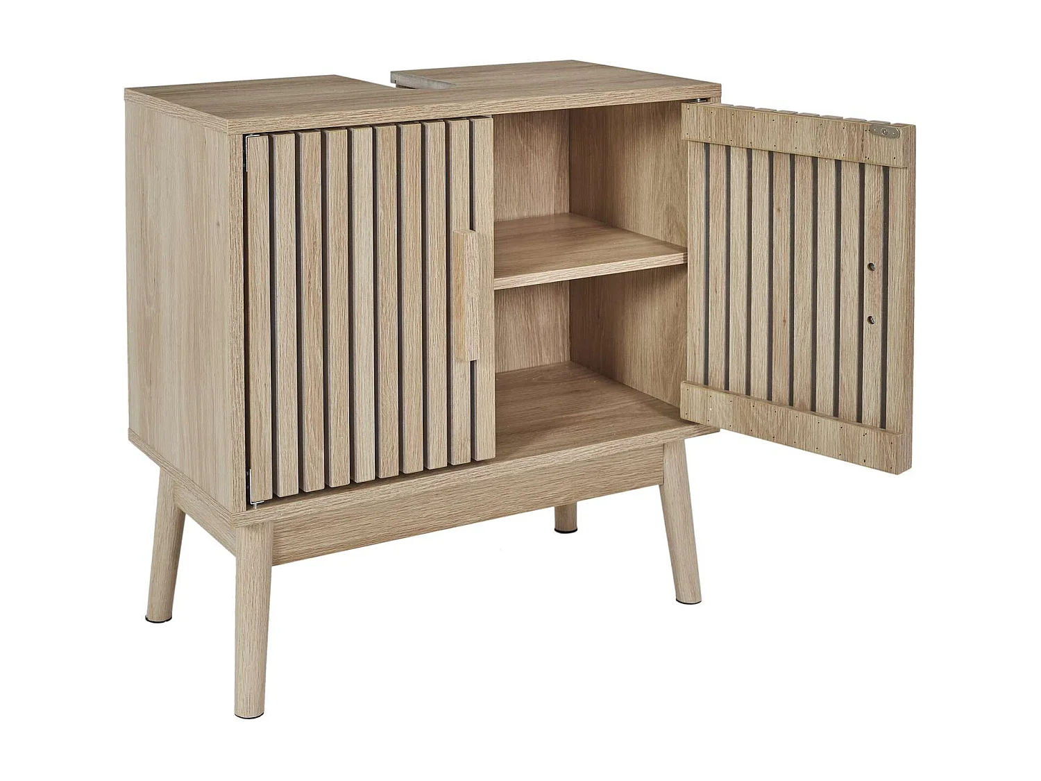 Meuble sous vasque 2 portes Saulk - Marron