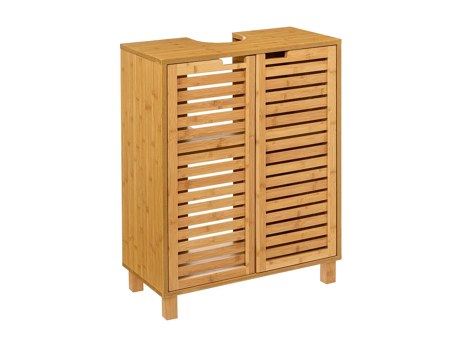 Meuble sous lavabo en bambou Sicela - 60 x H. 80 cm - Marron