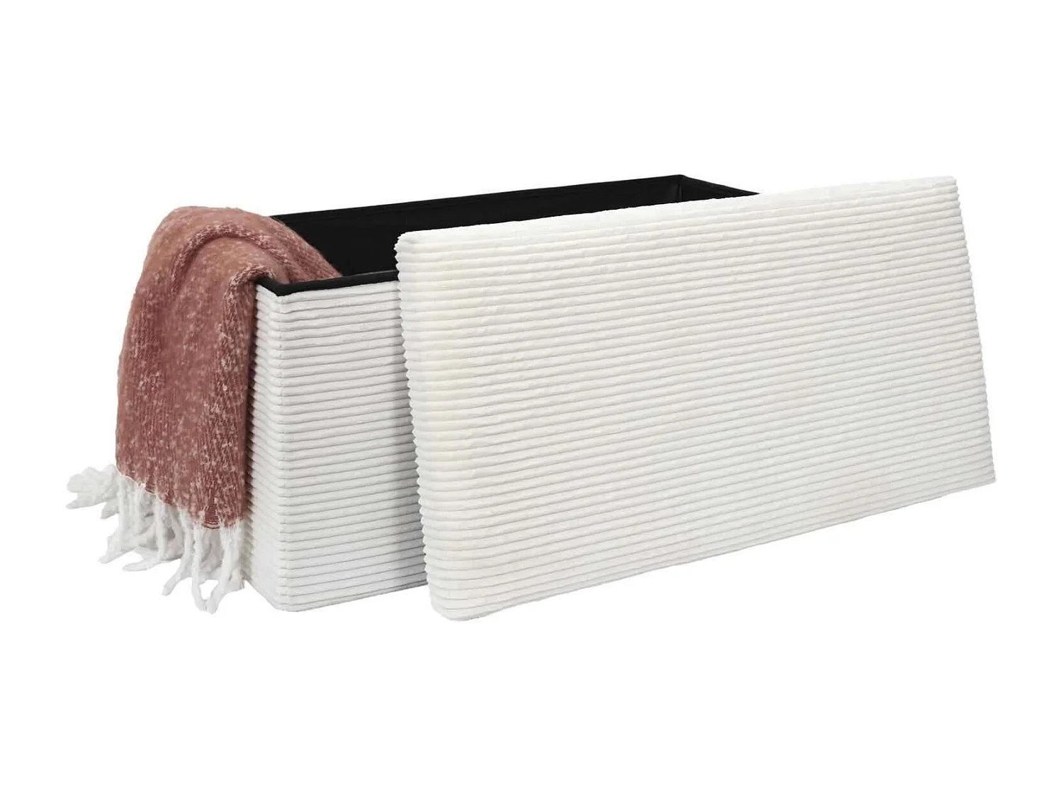 Banc de rangement pliable effet côtelé DRAMMEN