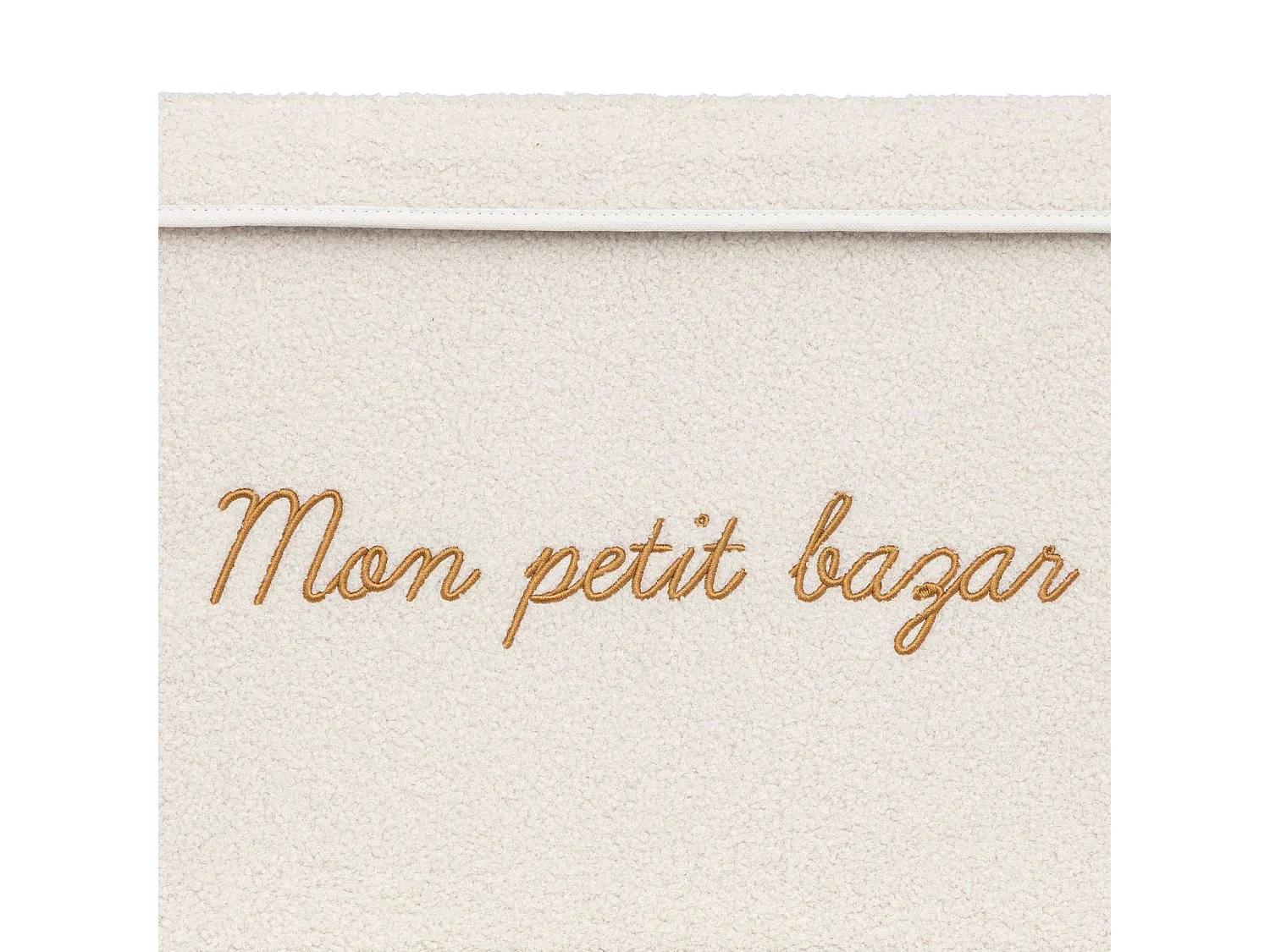 Coffre rangement en bouclette - Blanc