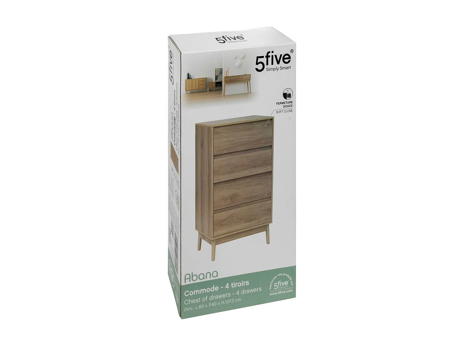 Commode 4 tiroirs Liam - Marron