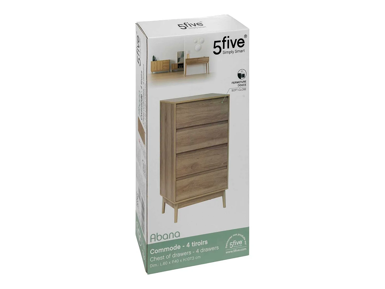 Commode 4 tiroirs Liam - Marron