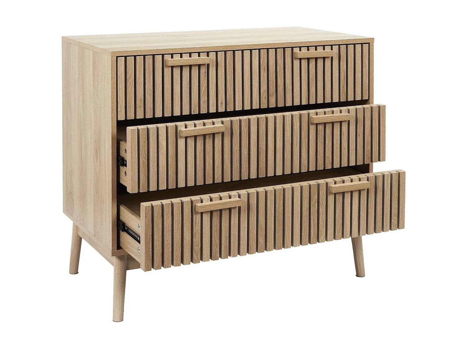 Commode 3 tiroirs Saulk en bois - Marron