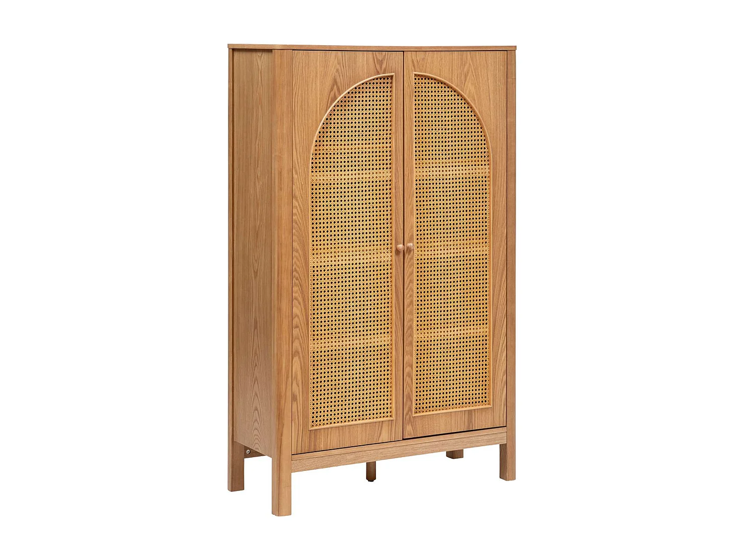 Armoire 2 portes en cannage TIRIA - Marron