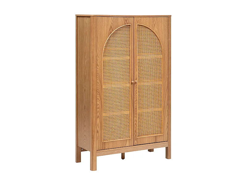 Armoire 2 portes en cannage TIRIA - Marron