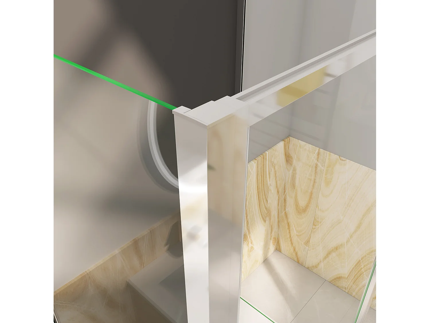 Douchecabine 100x80x185cm Draaideur+twee zijpanelen 5mm veiligheidsglas-gepolijst chroom frame